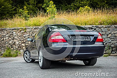 Sport german car - coupe - black metallic paint photo session in Editorial Stock Photo