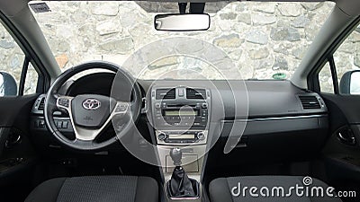 Cluj Napoca/Romania - May 09, 2017: Toyota Avensis- year 2010, Full option equipment, photo session, premium cockpit interior, Editorial Stock Photo