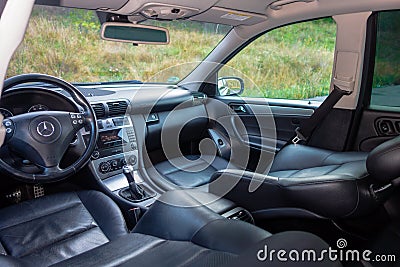 German luxurious limousine interior - sedan, leather seats Editorial Stock Photo