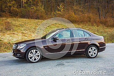 German luxurious limousine - great colour, big panoramic sunroof hatch Editorial Stock Photo