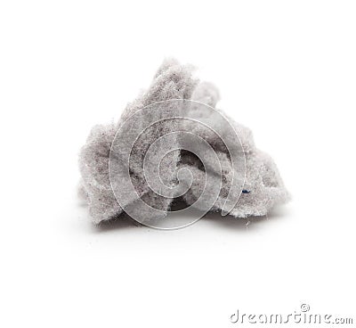 A clump of common house dust. Stock Photo