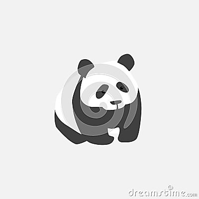 Clumsy good panda Vector Illustration