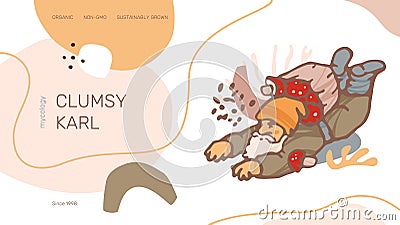 Clumsy Karl Banner Template Vector Illustration