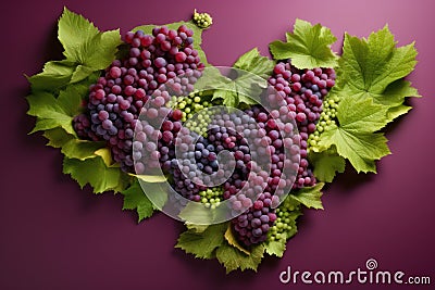 a cluster of grapes forming a natural map of a continent Stock Photo