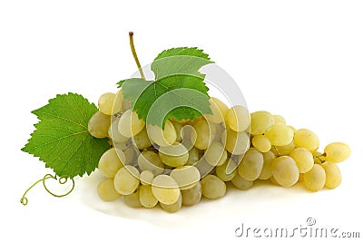 Cluster of ripe, green grapes. Stock Photo