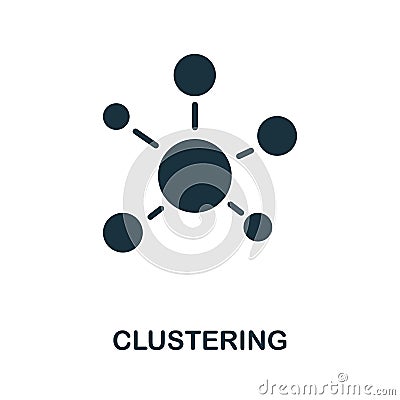 Clustering icon. Creative simple design from artificial intelligence icons collection. Filled clustering icon for infographics and Stock Photo