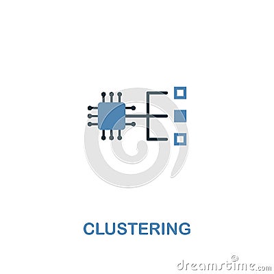 Clustering icon in two colors design. Premium style from artificial intelligence icon collection. UI and UX. Pixel Stock Photo