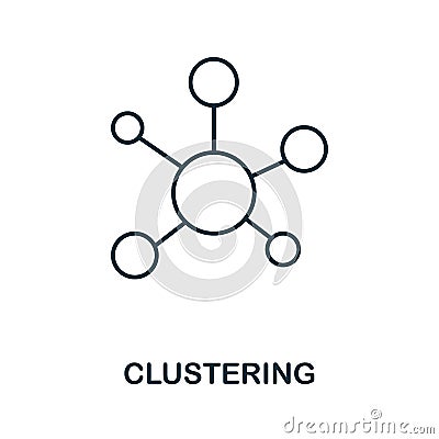 Clustering line icon. Creative outline design from artificial intelligence icons collection. Thin clustering icon for Vector Illustration