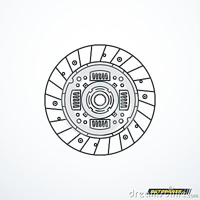 Clutch disc icon. Vector illustration Vector Illustration