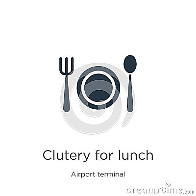 Clutery for lunch icon vector. Trendy flat clutery for lunch icon from airport terminal collection isolated on white background. Vector Illustration