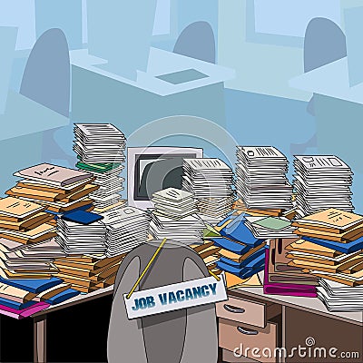 Cluttered. Vacant position in mess Vector Illustration