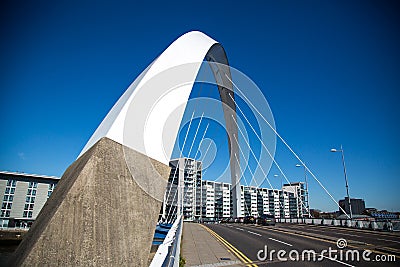 The Clyde Arc or Squinty Bridge, Glasgow, Scotland, UK Editorial Stock Photo