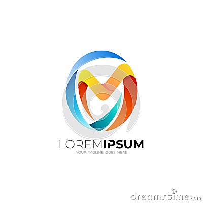 CM logo, Letter C and M logo with combination Vector Illustration