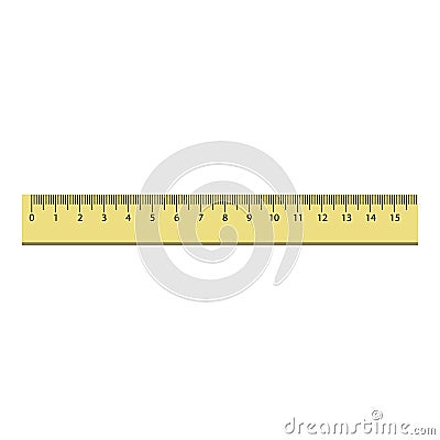 15 cm plastic ruler icon, realistic style Vector Illustration