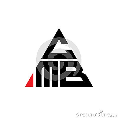 CMB triangle letter logo design with triangle shape. CMB triangle logo design monogram. CMB triangle vector logo template with red Vector Illustration