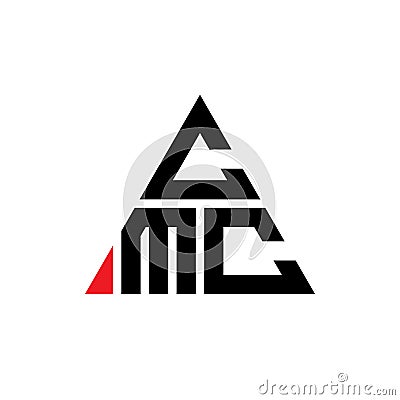 CMC triangle letter logo design with triangle shape. CMC triangle logo design monogram. CMC triangle vector logo template with red Vector Illustration