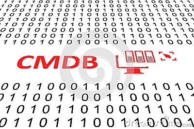 CMDB concept binary code 3d Cartoon Illustration
