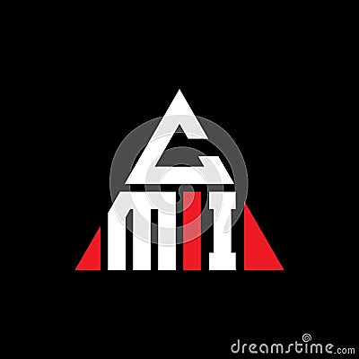 CMI triangle letter logo design with triangle shape. CMI triangle logo design monogram. CMI triangle vector logo template with red Vector Illustration
