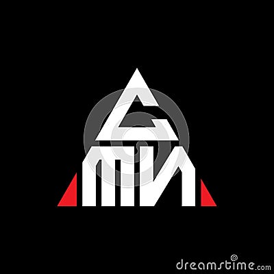 CMN triangle letter logo design with triangle shape. CMN triangle logo design monogram. CMN triangle vector logo template with red Vector Illustration
