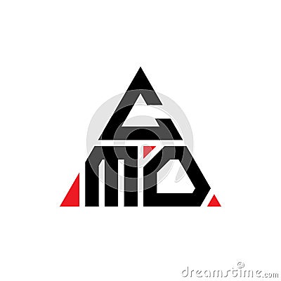CMO triangle letter logo design with triangle shape. CMO triangle logo design monogram. CMO triangle vector logo template with red Vector Illustration