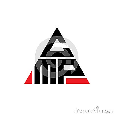 CMP triangle letter logo design with triangle shape. CMP triangle logo design monogram. CMP triangle vector logo template with red Vector Illustration