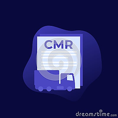 CMR transport document icon, vector Vector Illustration