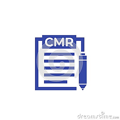 CMR transport document icon on white, vector Vector Illustration