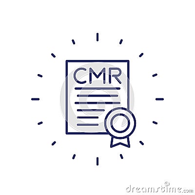 CMR transport document line icon on white Vector Illustration