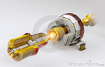 Cms detector. Compact Muon Solenoid. It is a Particle physics detectors built on the Large Hadron Collider. Cern Stock Photo