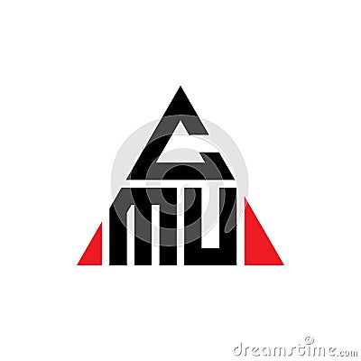 CMU triangle letter logo design with triangle shape. CMU triangle logo design monogram. CMU triangle vector logo template with red Vector Illustration