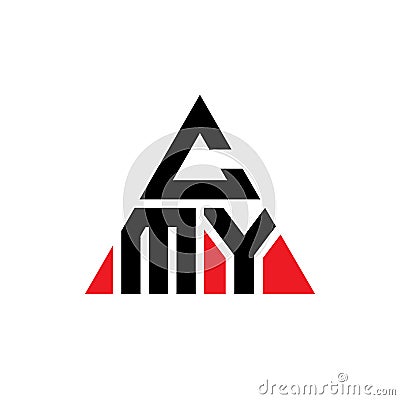 CMY triangle letter logo design with triangle shape. CMY triangle logo design monogram. CMY triangle vector logo template with red Vector Illustration