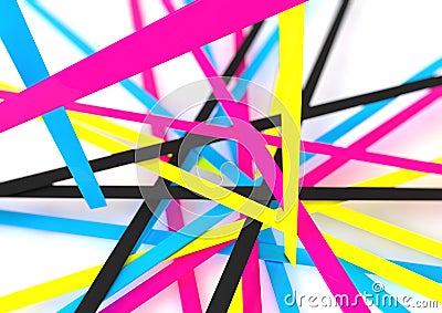 Cmyk Abstract Line Illustration for Bussines Presentations Stock Photo