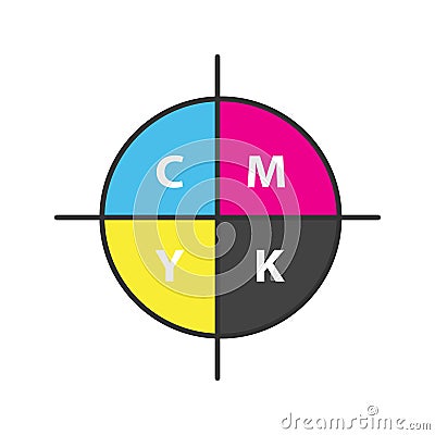 Cmyk color circle model icon Vector Illustration