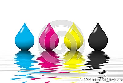 CMYK color droplets Stock Photo