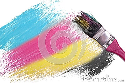 Cmyk color painting Stock Photo