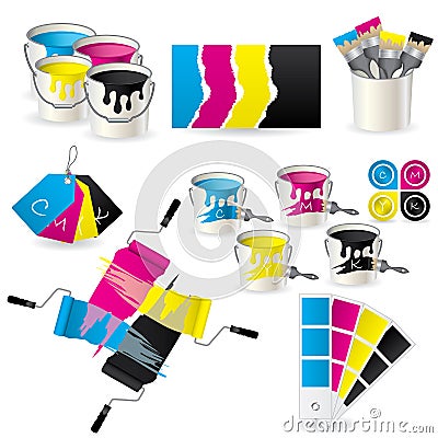 CMYK coloring set Vector Illustration