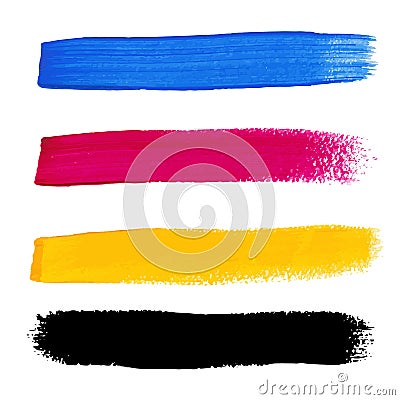CMYK colors acrylic stains Vector Illustration