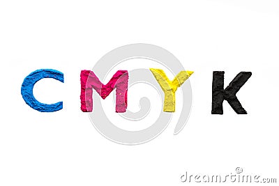 CMYK colour toner for printer cyan magenta yellow Stock Photo
