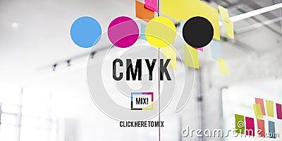 CMYK Cyan Magenta Yellow Key Color Printing Process Concept Stock Photo