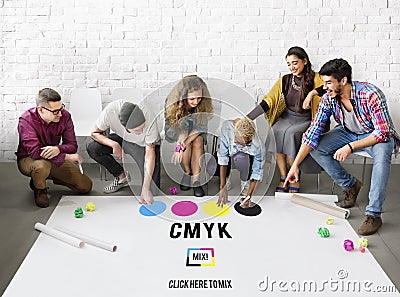 CMYK Cyan Magenta Yellow Key Color Printing Process Concept Stock Photo