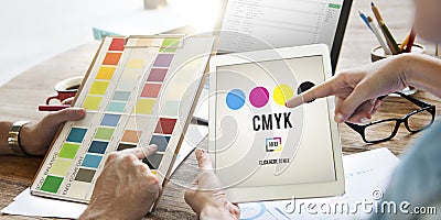 CMYK Cyan Magenta Yellow Key Color Printing Process Concept Stock Photo