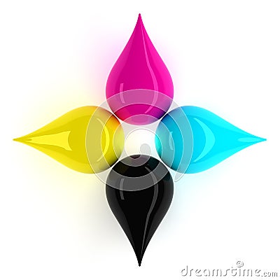 CMYK Drips Stock Photo