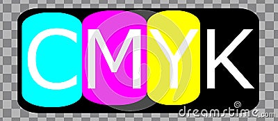 CMYK Ink Colors Vector Logo Illustration Stock Photo