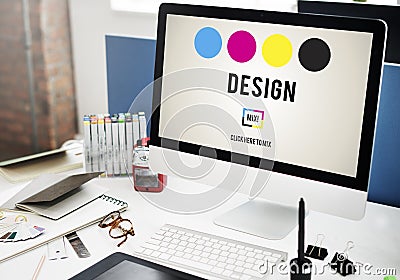CMYK Ink Design Graphics Creativity Concept Stock Photo