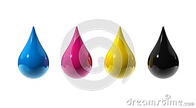 Cmyk ink drops Stock Photo