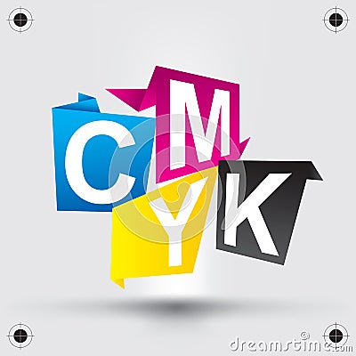 CMYK letters design art image Vector Illustration