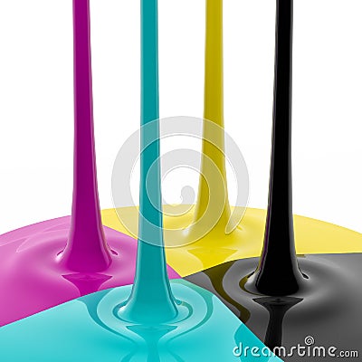 CMYK liquid ink Stock Photo