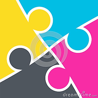 CMYK liquid ink background. Color pigments Vector Illustration