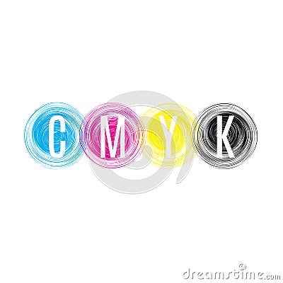 CMYK print abstract circles. Vector Illustration