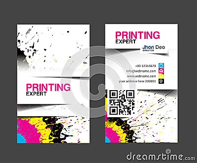 Cmyk printing business card Vector Illustration